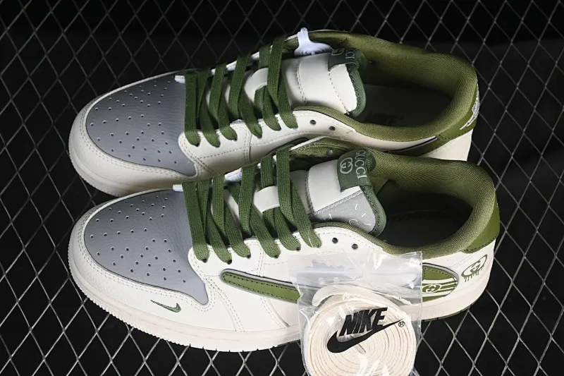 All categories Air Jordan Jordan series basketball shoes Air Jordan 1 Low High-end customized low-top sneakers Travis Scott x Fragment Design x Air Jordan 1 Low OG SP AJ1 Joe 1 Gucci co-branded off-white gray-green print low-top cultural casual sneakers XD0798-307